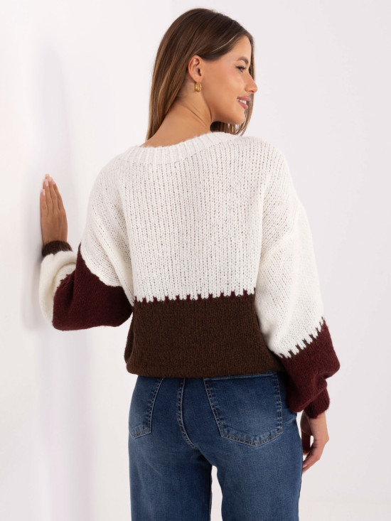 Maglione a righe in bordeaux