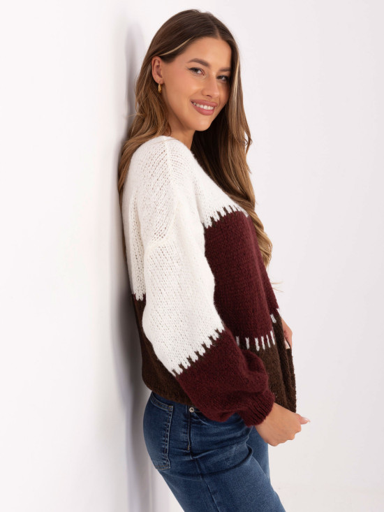 Maglione a righe in bordeaux