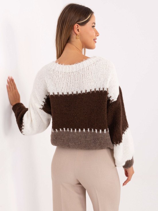 Maglione a righe marrone