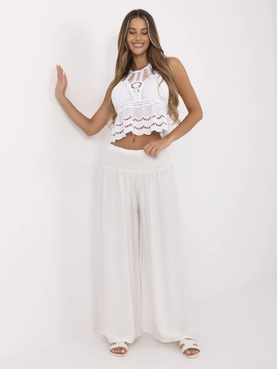 Eleganti pantaloni palazzo in ecru