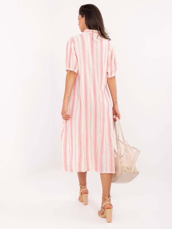 Abito oversize bianco-rosa