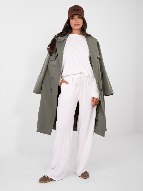 Ženski ecru komplet s dugim rukavima i ukrasnim detaljima