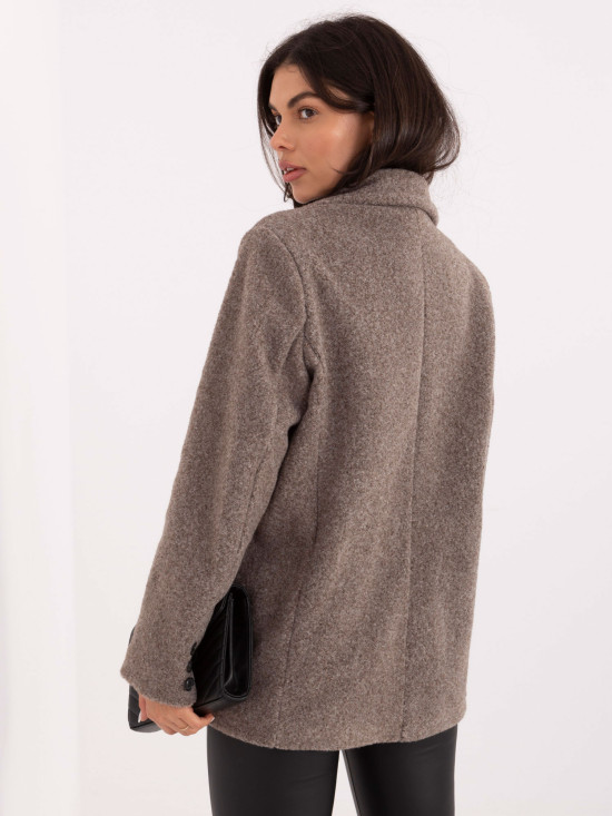 Elegante cappotto beige da mezza stagione con fodera