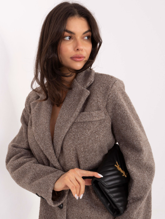 Elegante cappotto beige da mezza stagione con fodera