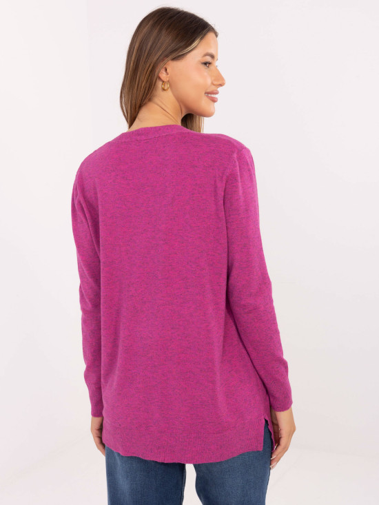 Cardigan fucsia con tasche