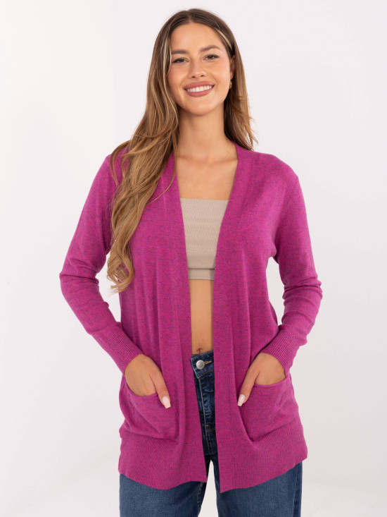 Cardigan fucsia con tasche