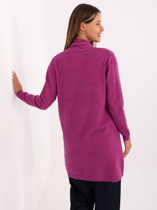 Cardigan fucsia con tasche