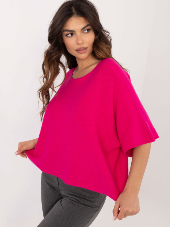 Maglione elegante fucsia con maniche 3/4