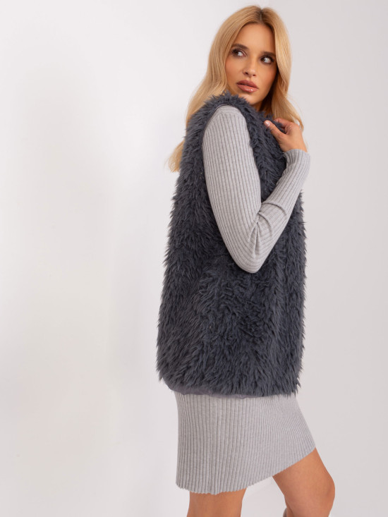 Gilet da donna grafite con fodera