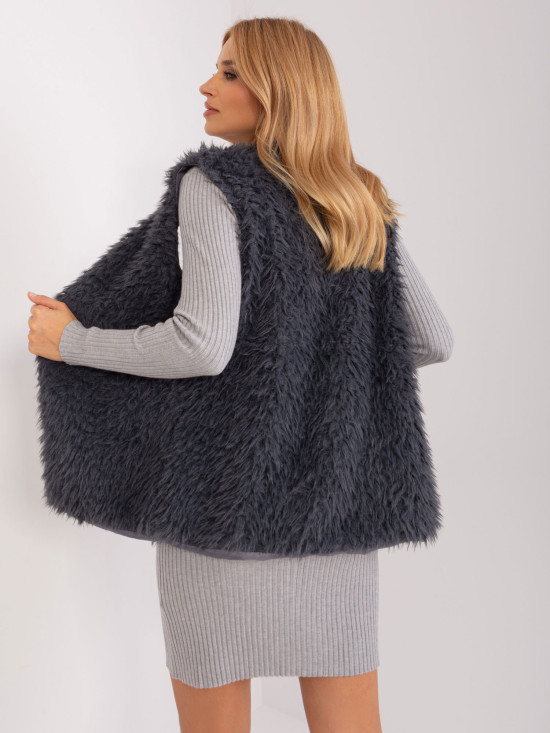 Gilet da donna grafite con fodera