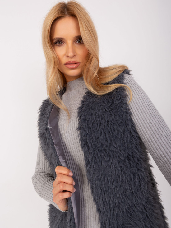 Gilet da donna grafite con fodera