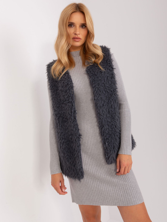 Gilet da donna grafite con fodera