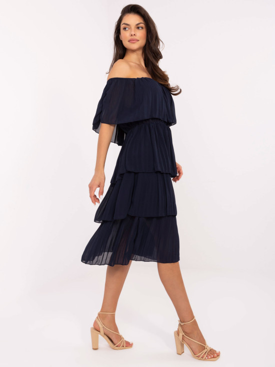 Abito elegante svasato in blu