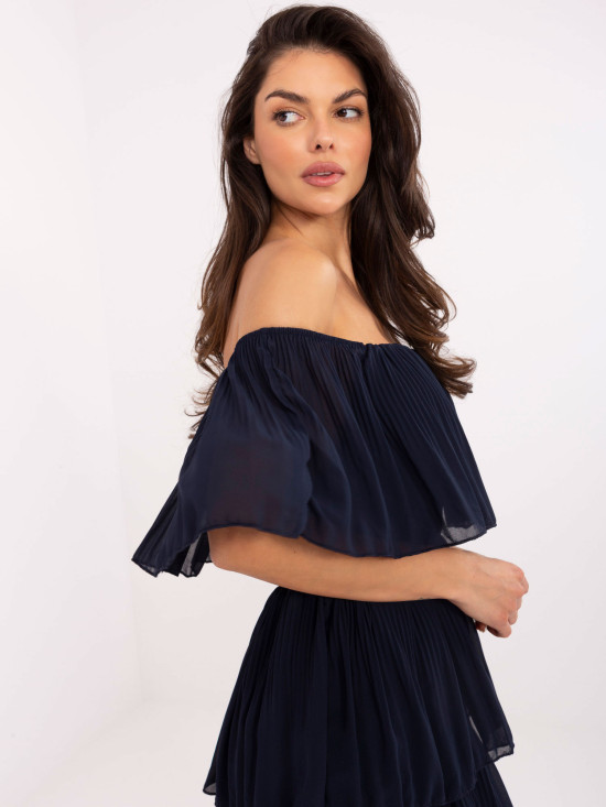 Abito elegante svasato in blu