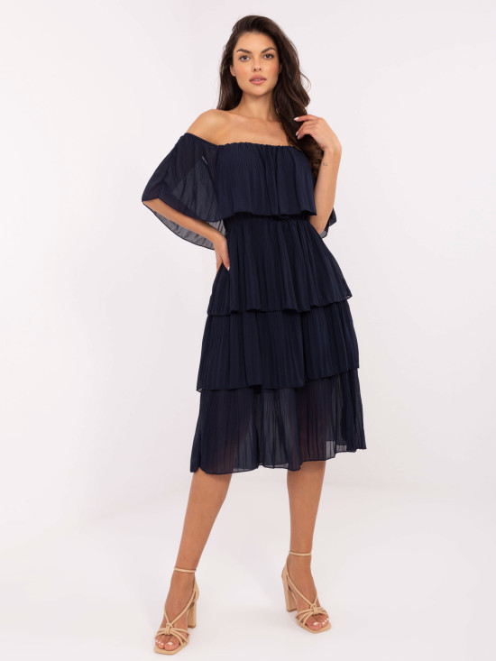 Abito elegante svasato in blu