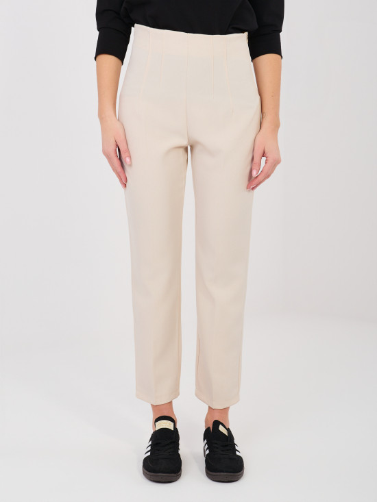 Eleganti pantaloni sigaretta beige