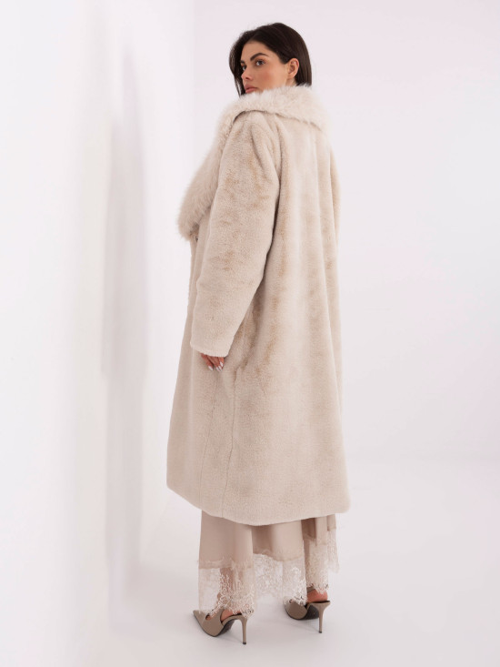 Elegante cappotto beige con fodera