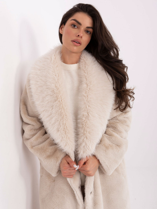 Elegante cappotto beige con fodera
