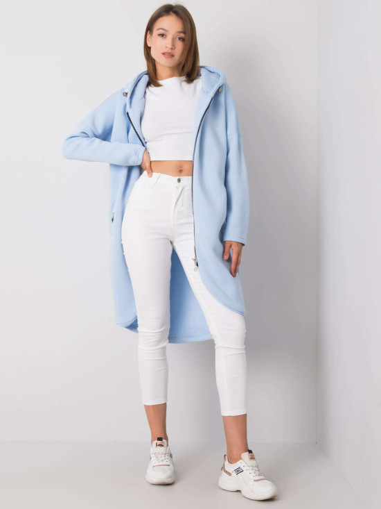 Svijetloplava duga trenirka s kapuljačom na patent