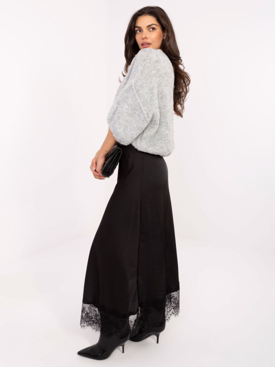 Elegantni pleteni kardigan na gumbe, svijetlosivi