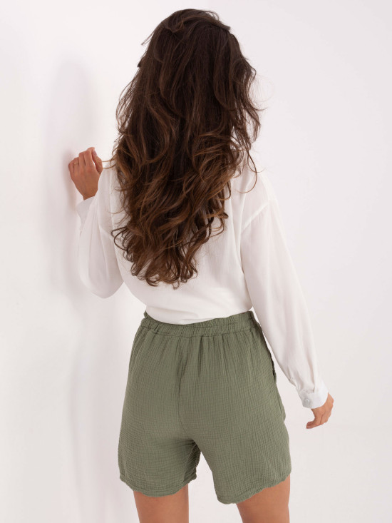 Shorts khaki a vita alta