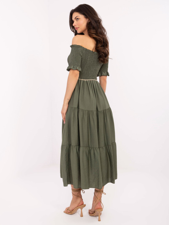 Elegante Abito Midi con Volant