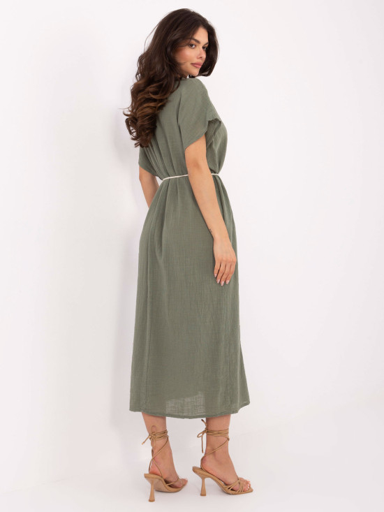 Abito midi oversize in khaki
