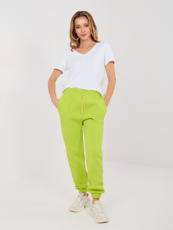 Ženske limeta sportske jogger hlače s visokim strukom