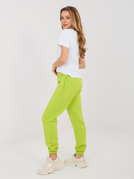 Ženske limeta sportske jogger hlače s visokim strukom