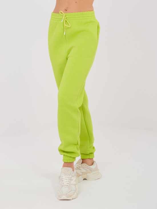 Ženske limeta sportske jogger hlače s visokim strukom