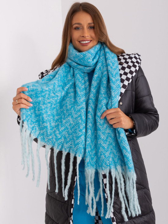 Sciarpa da donna blu in maglia