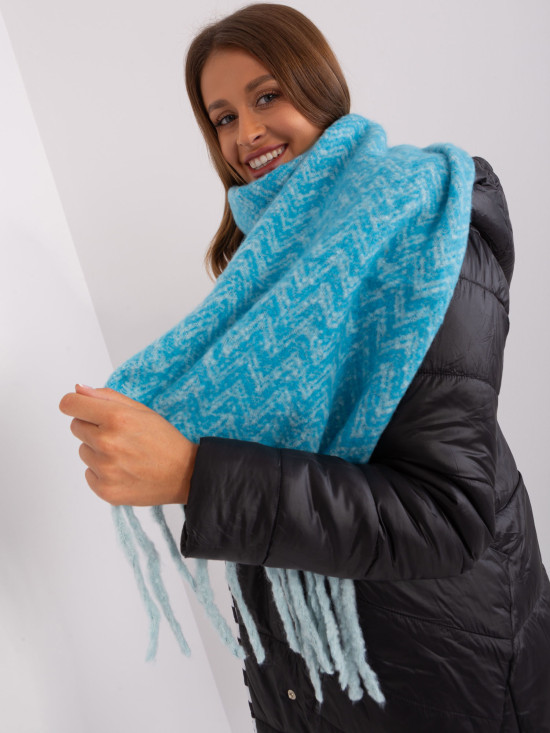 Sciarpa da donna blu in maglia