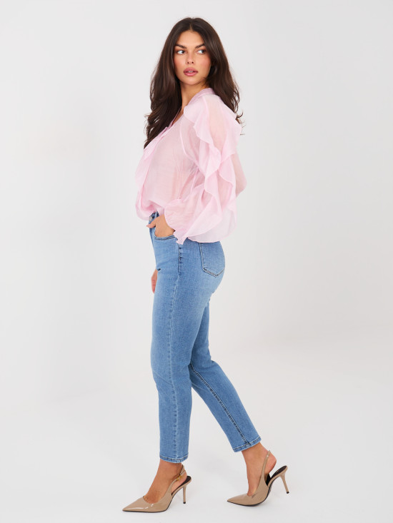 Jeans skinny da donna a vita alta, blu