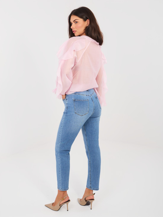 Jeans skinny da donna a vita alta, blu