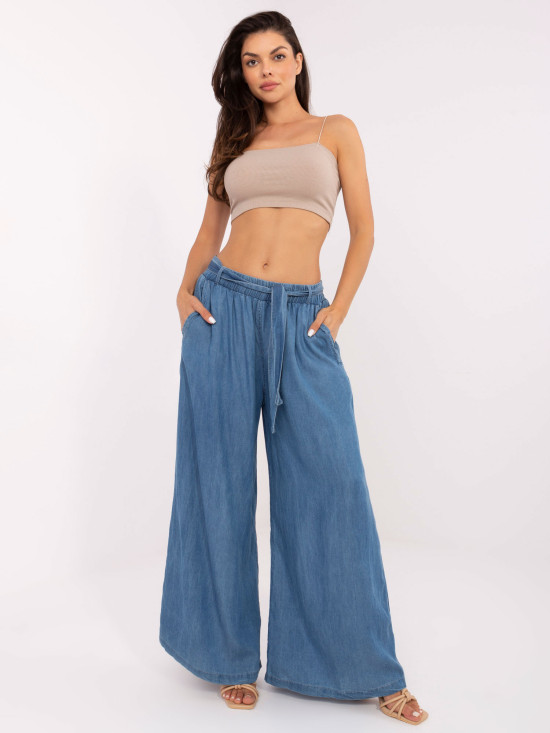 Pantaloni Palazzo Blu in Tencel
