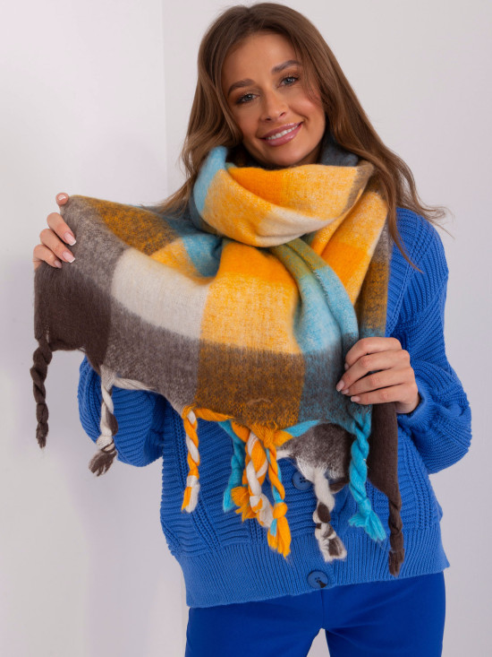 Sciarpa marrone con frange