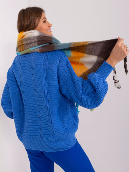 Sciarpa marrone con frange