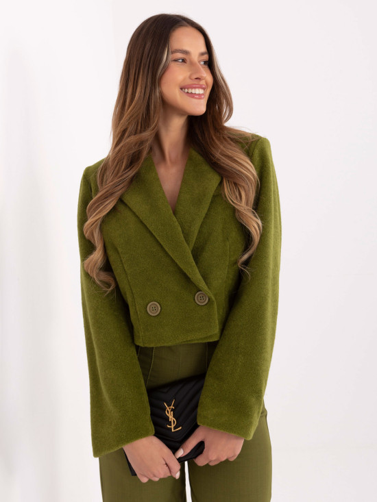 Cappotto corto elegante verde oliva