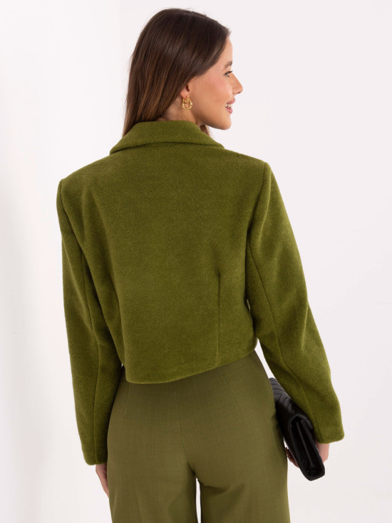 Cappotto corto elegante verde oliva