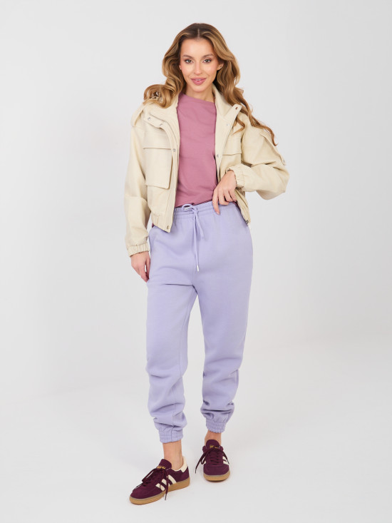 Ženske ljubičaste trenirke s visokim strukom