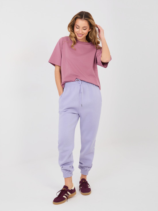 Ženske ljubičaste trenirke s visokim strukom