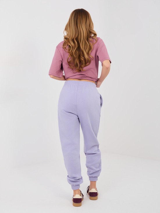 Ženske ljubičaste trenirke s visokim strukom