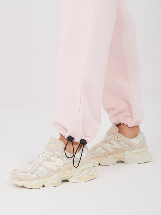 Jogger da donna in cotone rosa