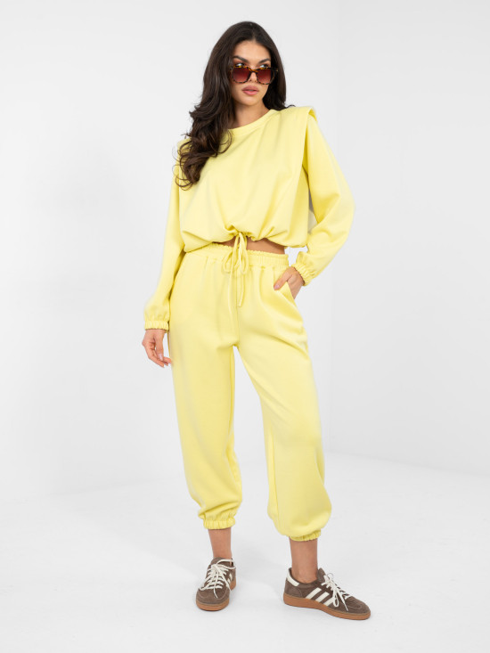 Completo donna giallo con laccio e vita alta