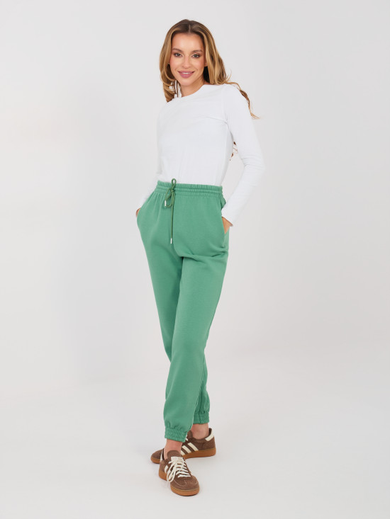 Pistacija trenirka hlače s visokim strukom