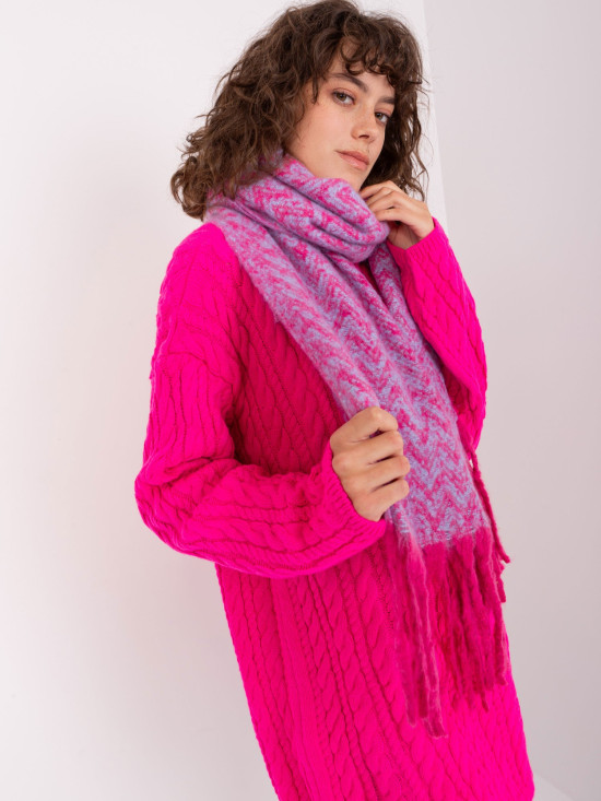 Sciarpa da donna rosa-blu in maglia
