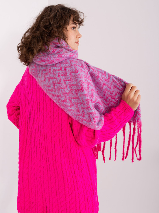 Sciarpa da donna rosa-blu in maglia