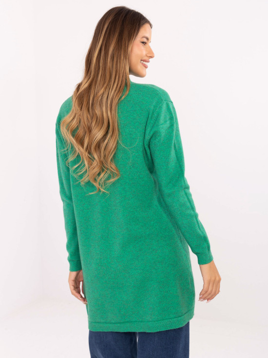 Cardigan verde con tasche