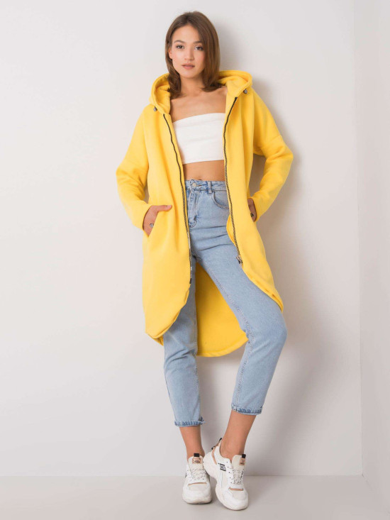 Žuta dugačka trenirka s kapuljačom i patentnim zatvaračem