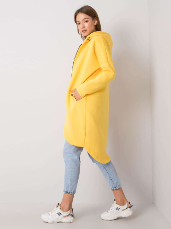 Žuta dugačka trenirka s kapuljačom i patentnim zatvaračem